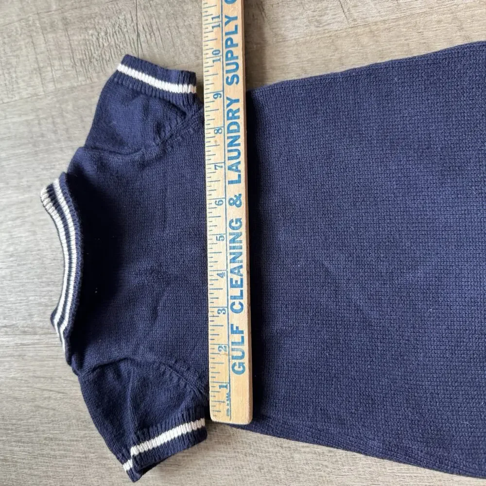 Baby Gap Boys Blue One Piece Striped Collared Sweater-Knit Romper 6-12 months